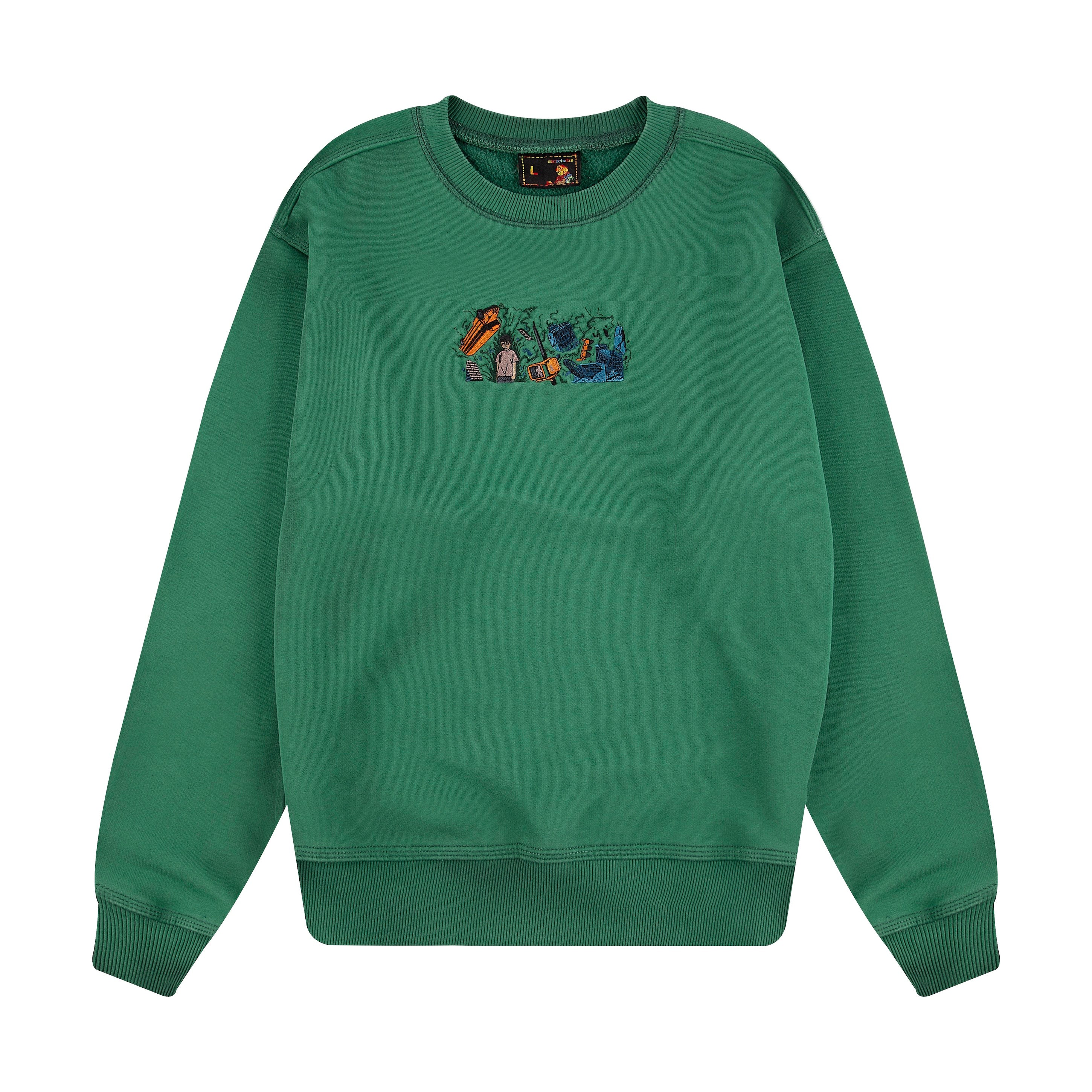 "super kid" crewneck green