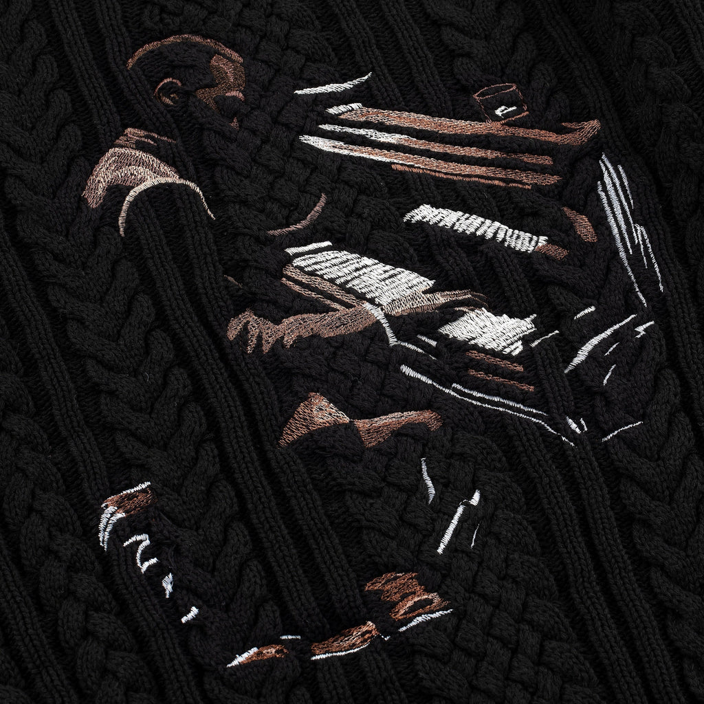 "Jazz" cable knit black