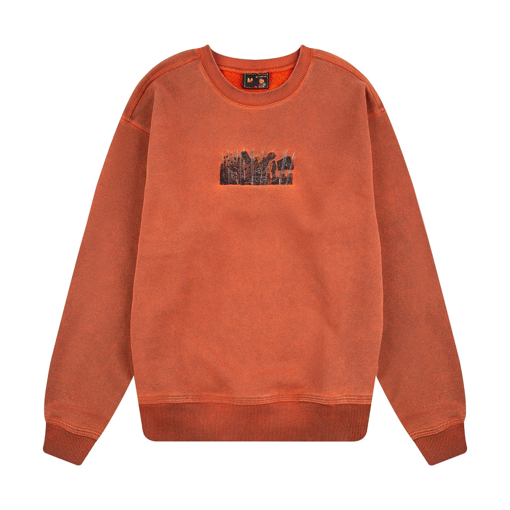 "super kid" crewneck orange