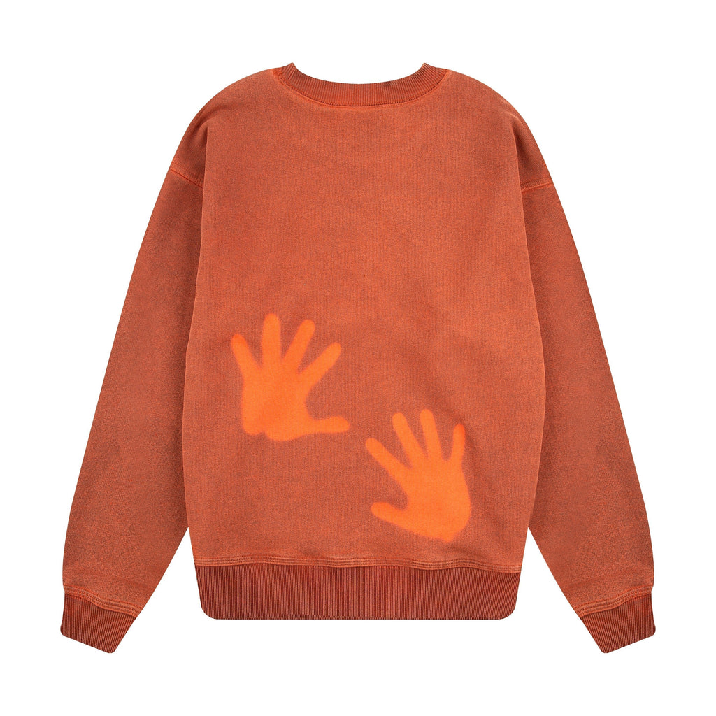"super kid" crewneck orange