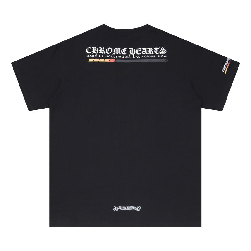 CHH Chrome Heart T Shirts Croix letter print Sanskrit loose casual short sleeves