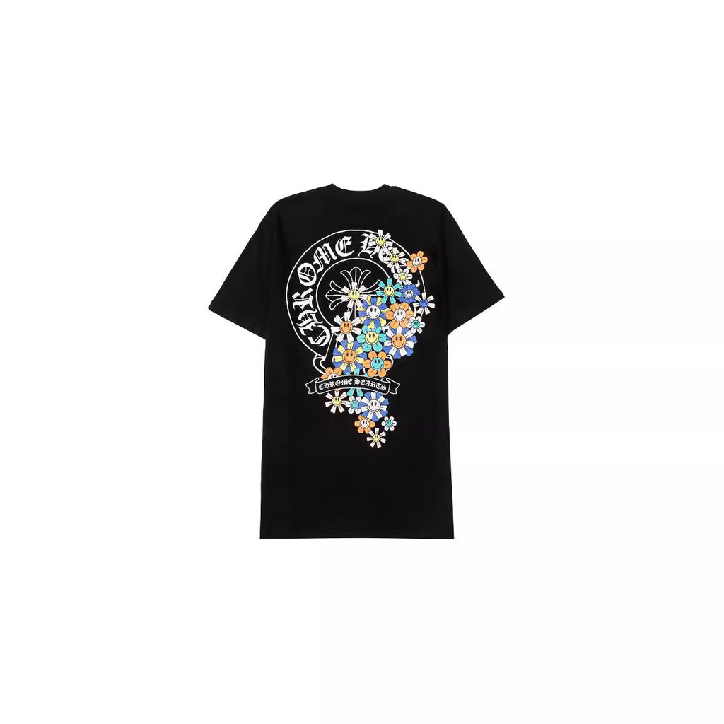 CHH Chrome Heart T Shirts Croix Cross Color Leather Printed Short Sleeve T-Shirt