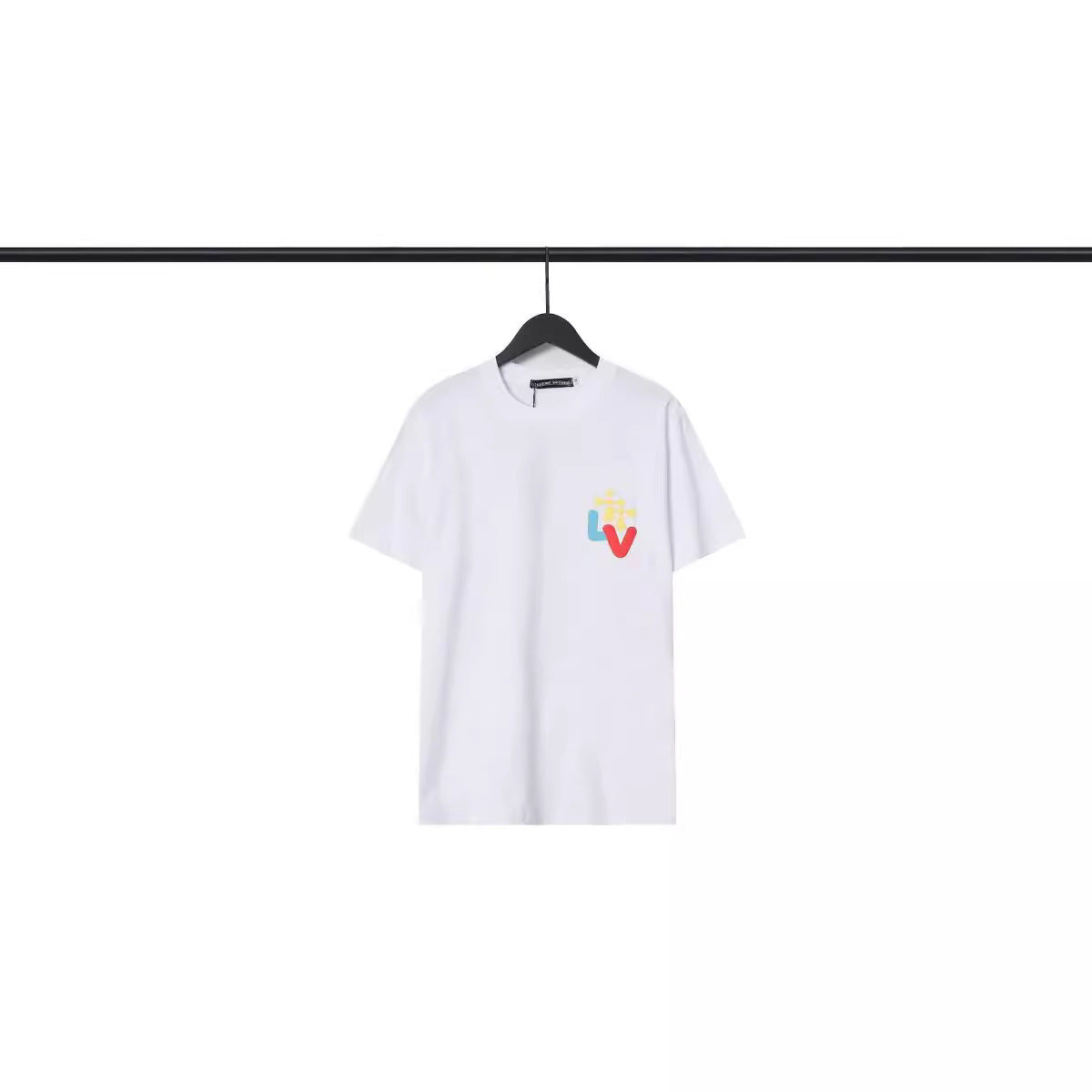 CHH Chrome Heart T Shirts Croix Cross Color Leather Printed Short Sleeve T-Shirt