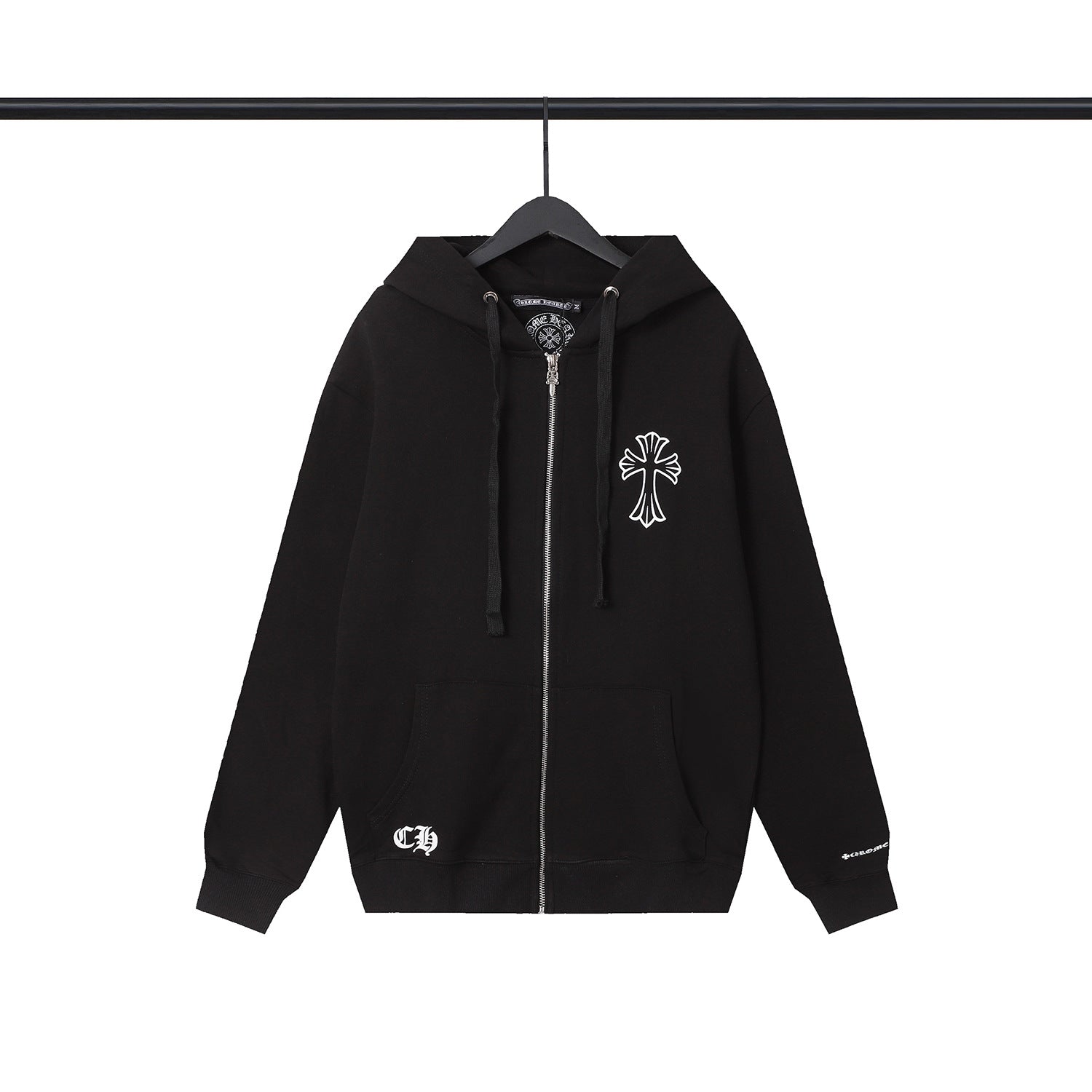 Chrome Heart Hoodie Overlap Phantom Cross Zip Hooded Jacket