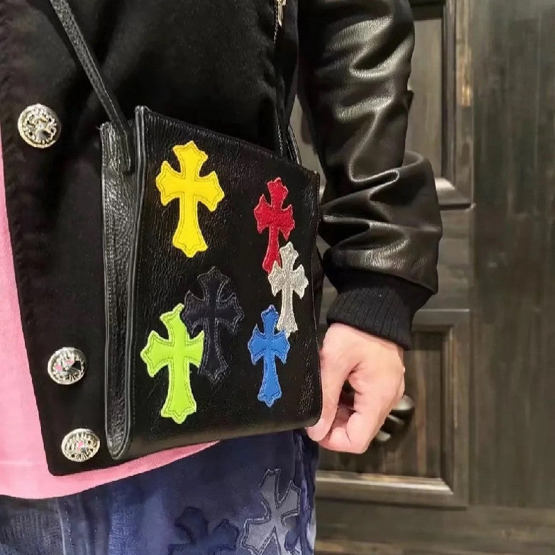 Chrome Heart Leather Bag Colored Leather Cross