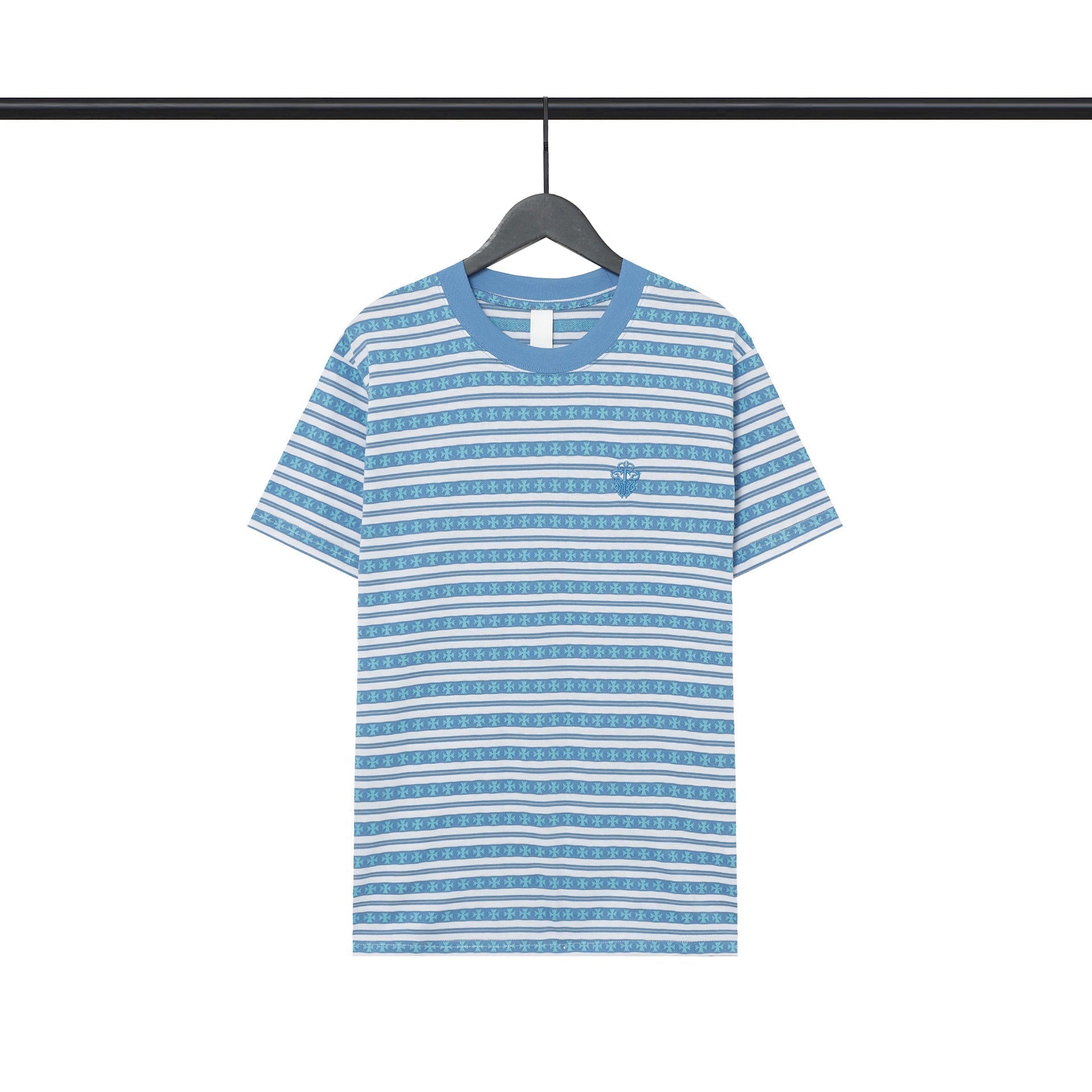 CHH Chrome Heart T Shirts Poison Home Stripe Jacquard Embroidery Short Sleeve Couple T-Shirt