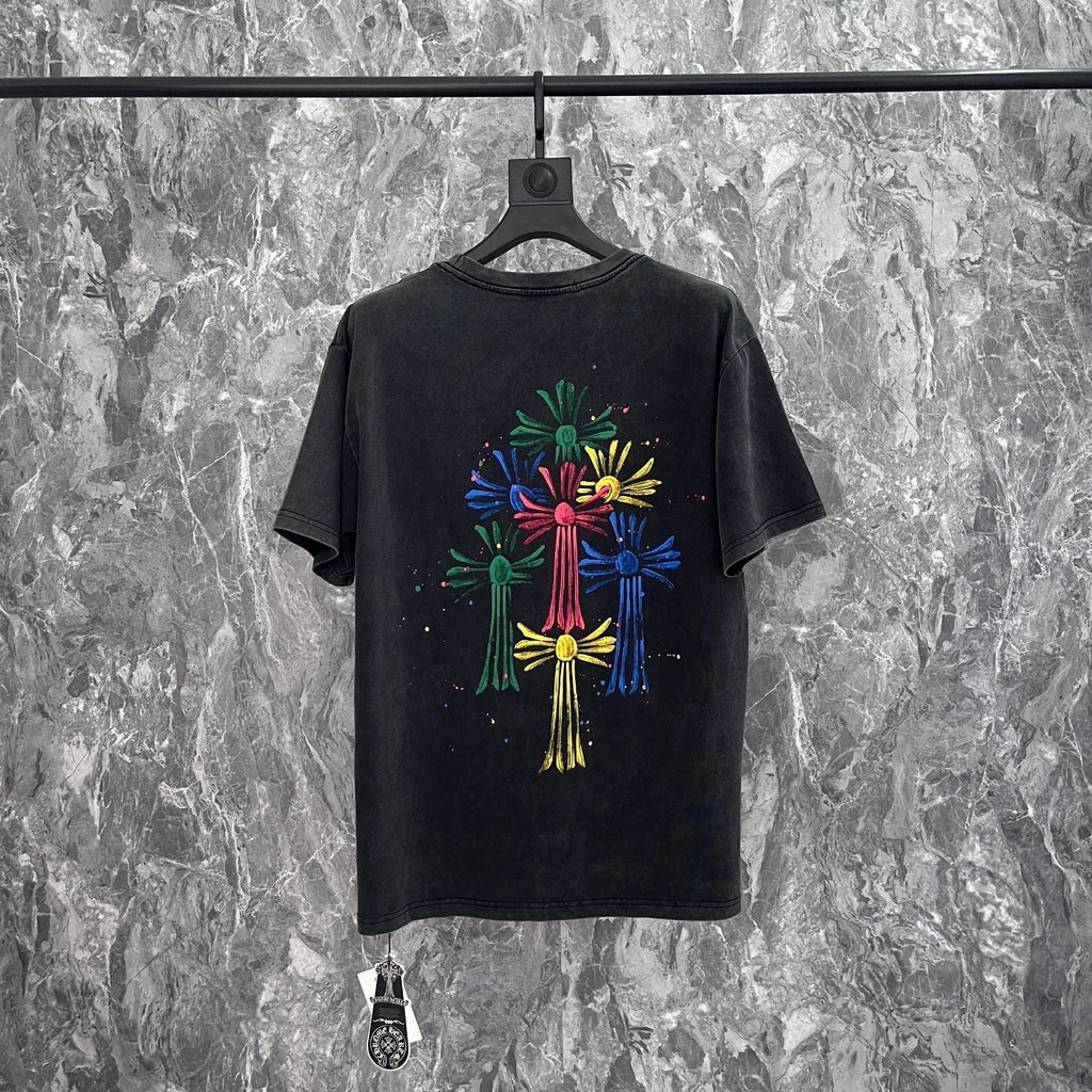 CHH Chrome Heart T Shirts Croix Summer Trend Brand Short Sleeve Street