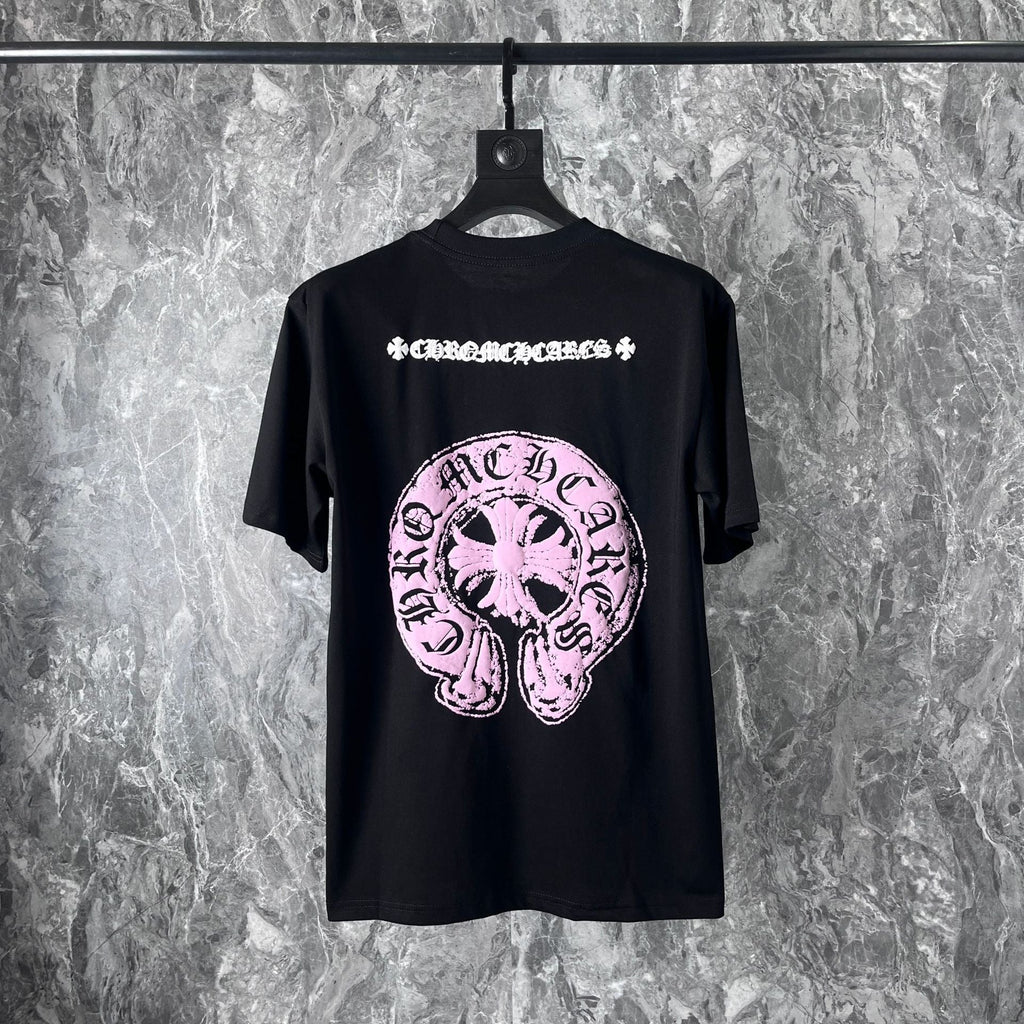 CHH Chrome Heart T Shirts Chrome Hearts Pink Sanskrit Short Sleeve T-Shirt
