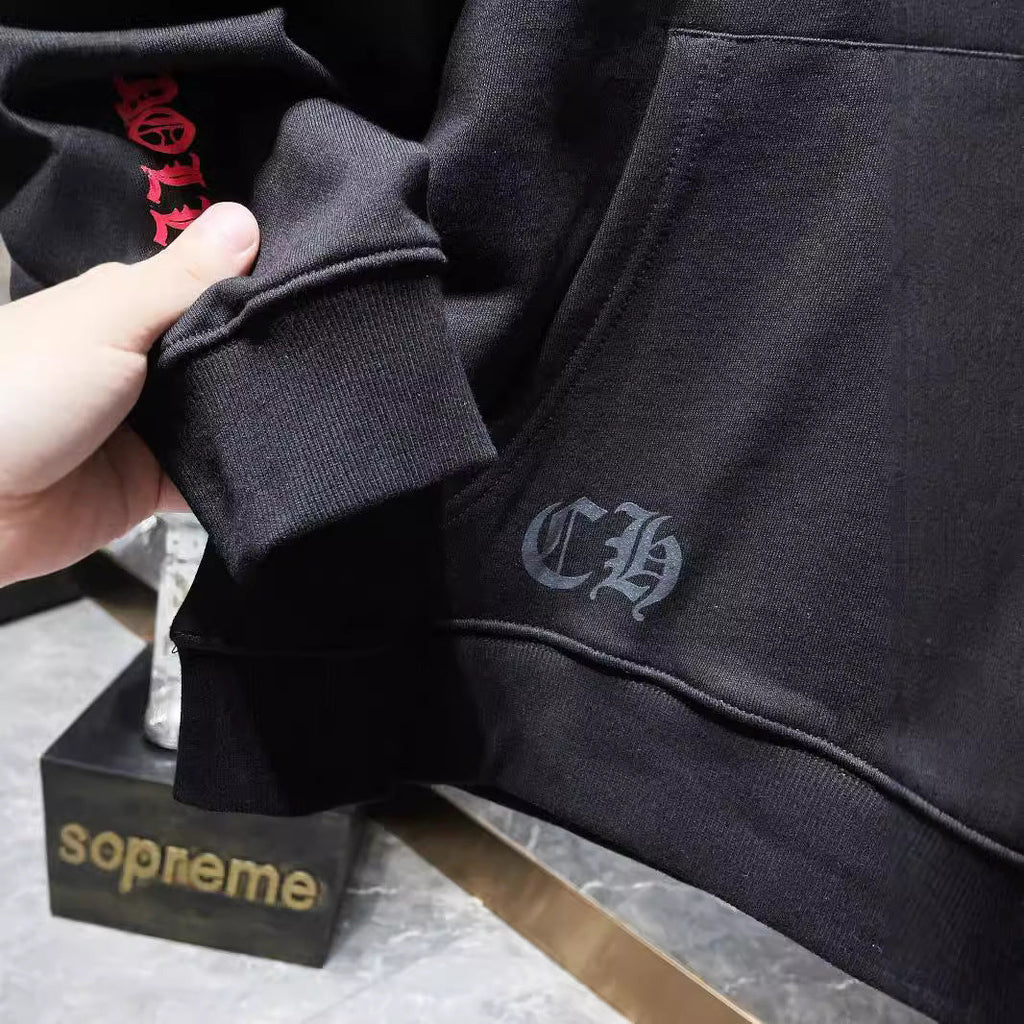 Chrome Heart Hoodie Crowe High Street Trendy Pullover Hooded Sweater