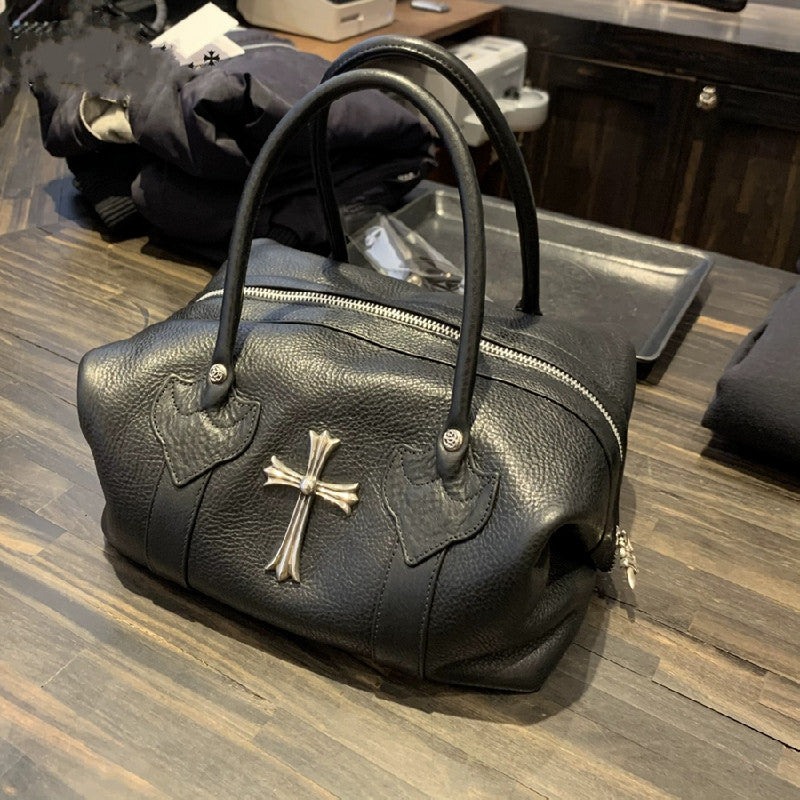 Chrome Heart Leather Bag Large Capacity Shoulder Bag