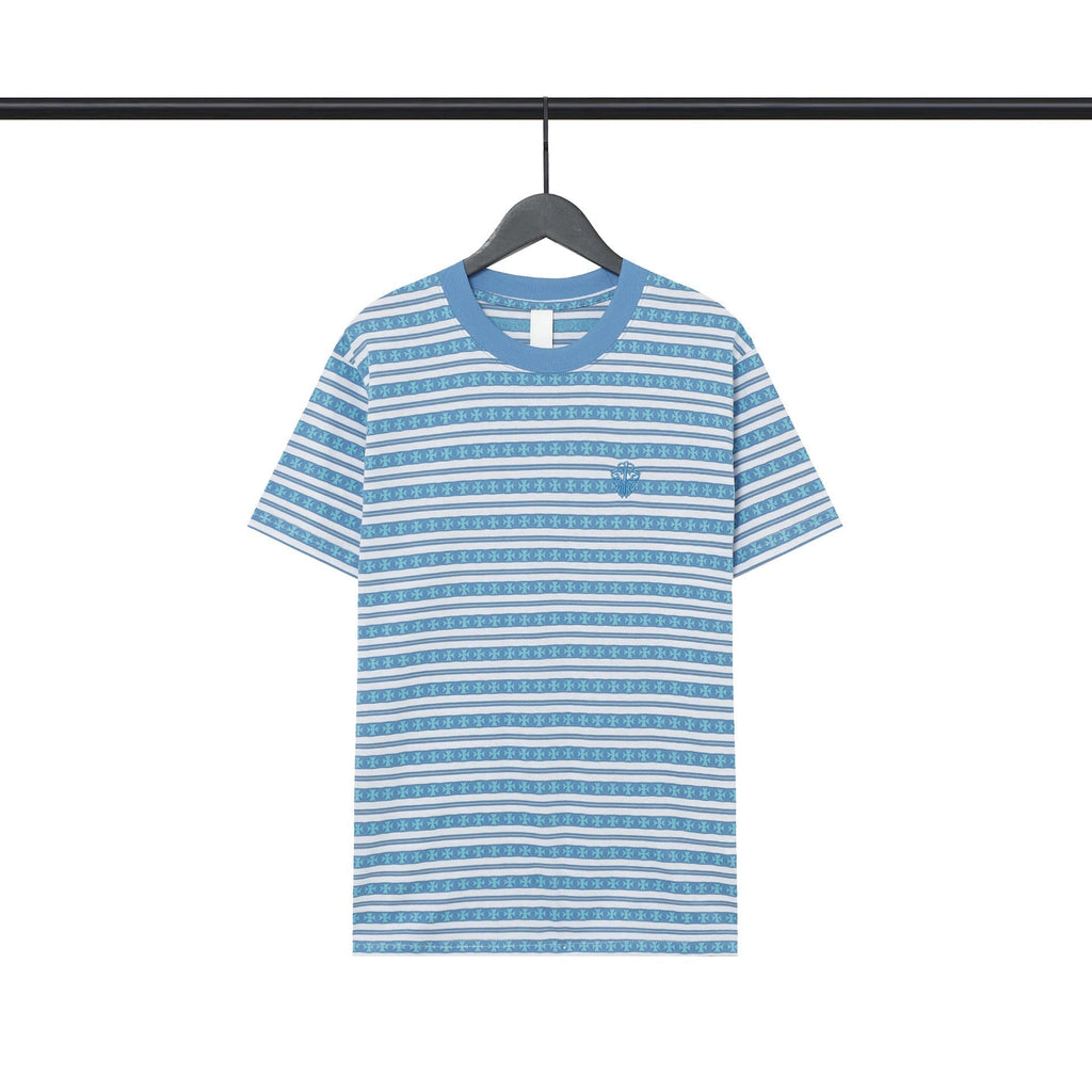 CHH Chrome Heart T Shirts Poison Home Stripe Jacquard Embroidery Short Sleeve Couple T-Shirt