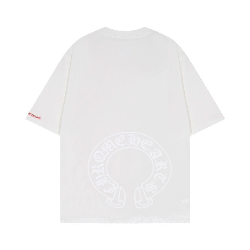 CHH Chrome Heart T Shirts Chrome Hearts Sanskrit Horseshoe Pattern Short Sleeve T-Shirt