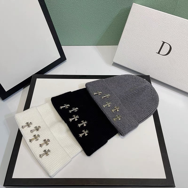 Chrome Heart Beanie Knitted Hat Autumn Winter