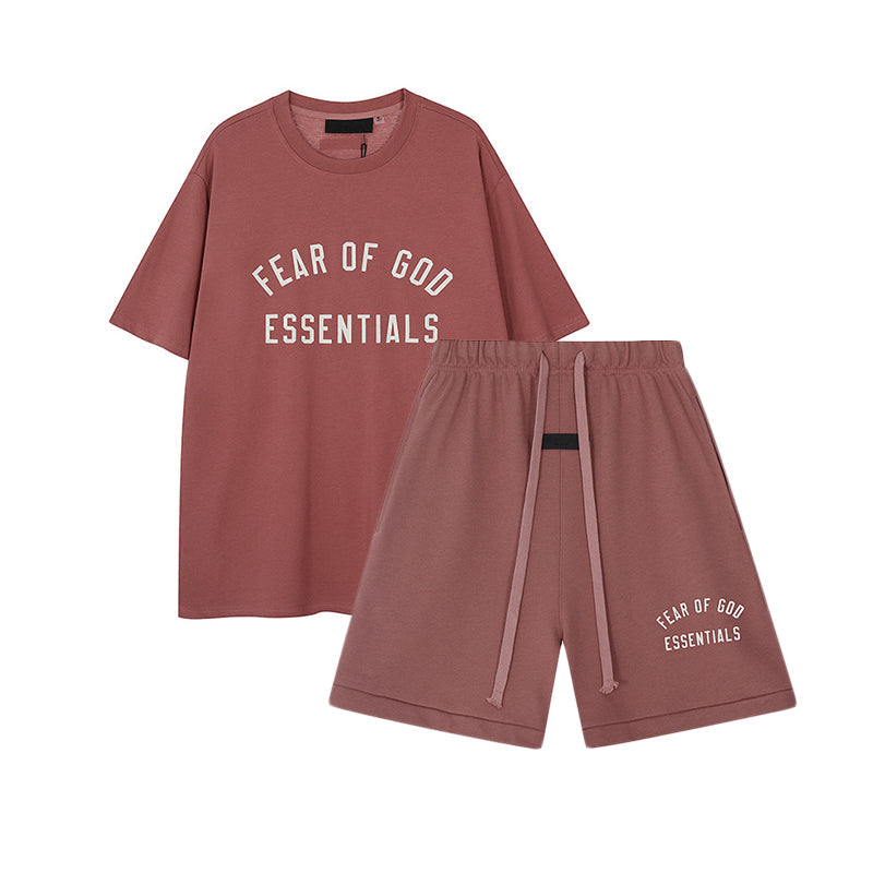 FW24 Half Arc T-Shirt / Shorts / Set - Wine Red
