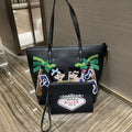 Chrome Heart Leather Bag Embroidered Shoulder Bag Tote Bag